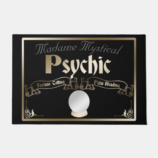 Psychisches Glück Teller Mystical Halloween in Gol Fußmatte (Vorderseite)