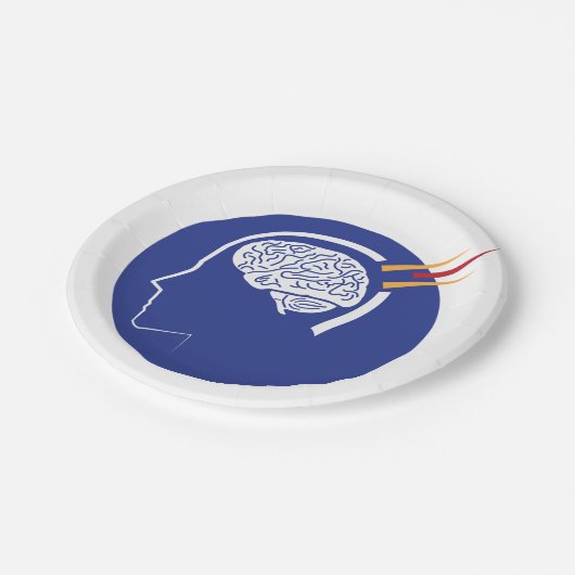 Psychisches Konzept Pappteller (Schrägansicht)