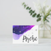 *~* psychisches Medium-Aquarell spielt Lavendel Visitenkarte (Stehend Vorderseite)