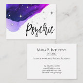 *~* psychisches Medium-Aquarell spielt Lavendel Visitenkarte (Vorne/Hinten)