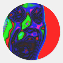 Psycho Active Face Design Runder Aufkleber