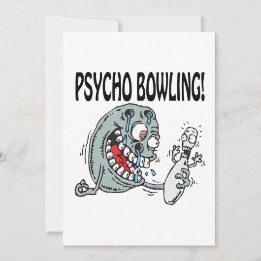 Psycho Bowling Einladung (Vorderseite)