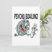 Psycho Bowling Einladung (Stehend Vorderseite)