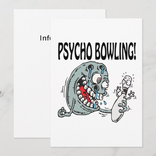 Psycho Bowling Einladung (Vorne/Hinten)