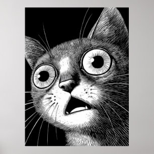 Psycho Cat Poster - Coole Retro-Kunst