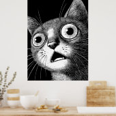 Psycho Cat Poster - Coole Retro-Kunst (Küche)