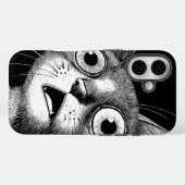 Psycho Cat Retro iPhone Case - Cool & Whimsical (Rückseite (Horizontal))
