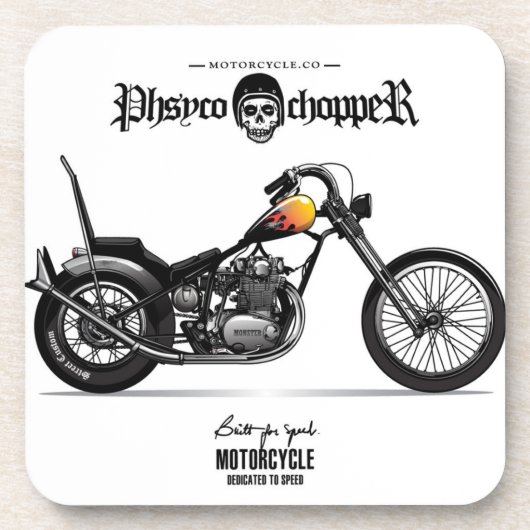 Psycho Chopper Untersetzer | Motorrad-Untersetzer- (Vorderseite)