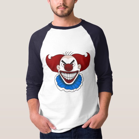 Psycho Clown Basic 3/4 Ärmel Raglan T-Shirt (Vorderseite)
