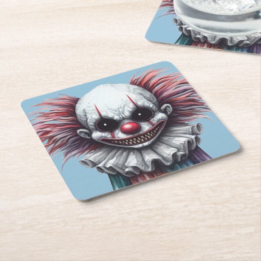 Psycho Clown Rechteckiger Pappuntersetzer (angewinkelt)