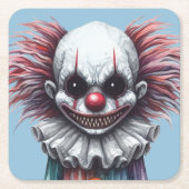Psycho Clown Rechteckiger Pappuntersetzer (Vorderseite)