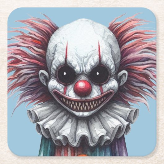 Psycho Clown Rechteckiger Pappuntersetzer (Vorderseite)