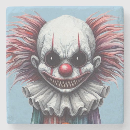 Psycho Clown Steinuntersetzer (Vorderseite)