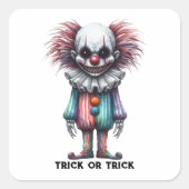 Psycho Clown - Trick oder Trick Quadratischer Aufkleber (Vorderseite)