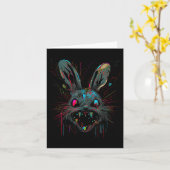 Psycho Crazy Paint Bunny Horror Karte (Gelbe Blume)