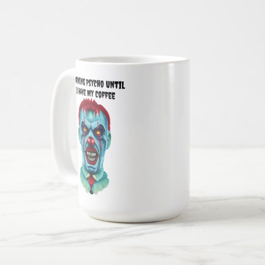 Psycho Creepy Killer Zombie Clown Horror Kunst Kaffeetasse (Vorderseite Links)
