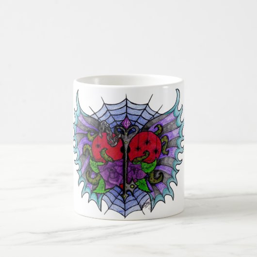 Psycho-Daisy geflügelter Herz-Mug Kaffeetasse (Mittel)