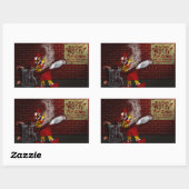 Psycho der Clownsticker Rechteckiger Aufkleber (Blatt)