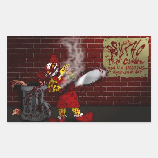 Psycho der Clownsticker Rechteckiger Aufkleber (Vorderseite)