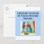 Psycho-Drama-Königin Postkarte (Vorne/Hinten)