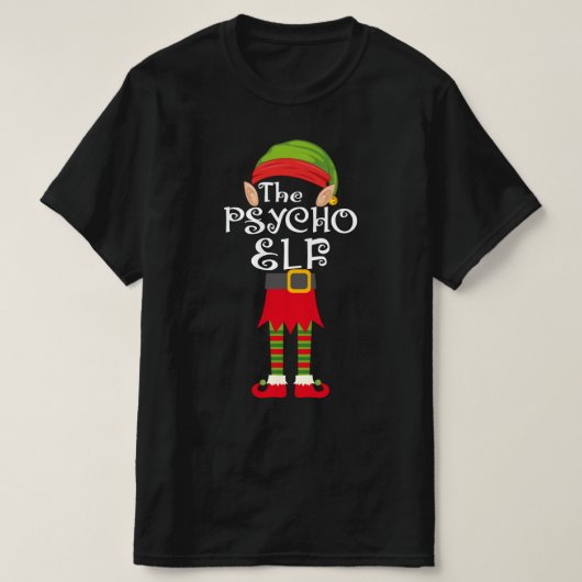 Psycho-Elf-Familie passend Weihnachten T-Shirt (Design vorne)