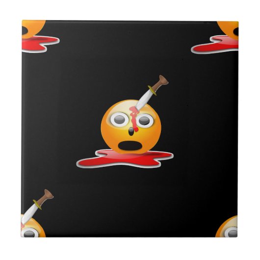 Psycho Emoji Fliese (Vorderseite)
