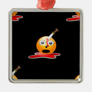 Psycho Emoji Ornament Aus Metall