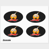 Psycho Emoji Ovaler Aufkleber (Blatt)