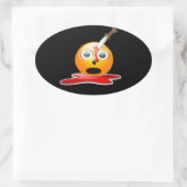 Psycho Emoji Ovaler Aufkleber (Tasche)