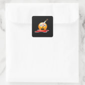 Psycho Emoji Quadratischer Aufkleber (Tasche)