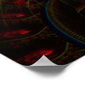 Psycho Gears Flame Fraktal Art Poster (Ecke)