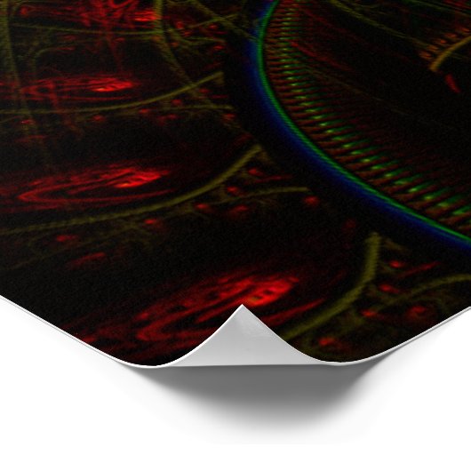 Psycho Gears Flame Fraktal Art Poster (Ecke)