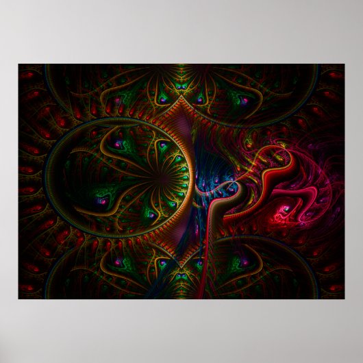 Psycho Gears Flame Fraktal Art Poster (Vorne)