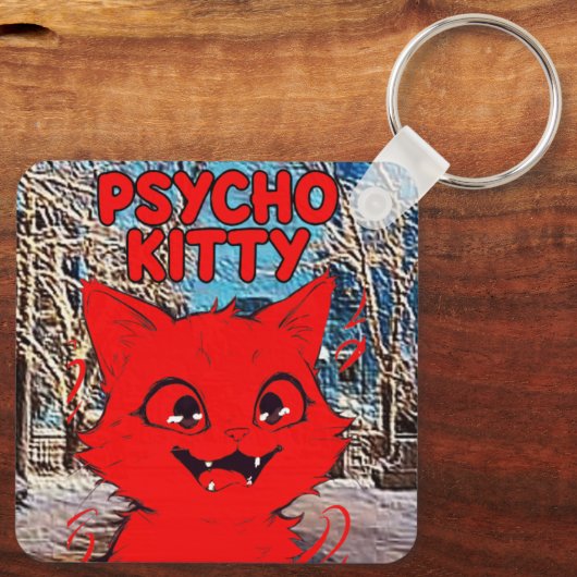 PSYCHO KITTY SCHLÜSSELANHÄNGER (Rückseite)
