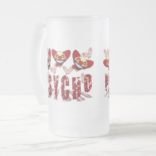 Psycho Mattiert Beer Tasse (Vorderseite Links)