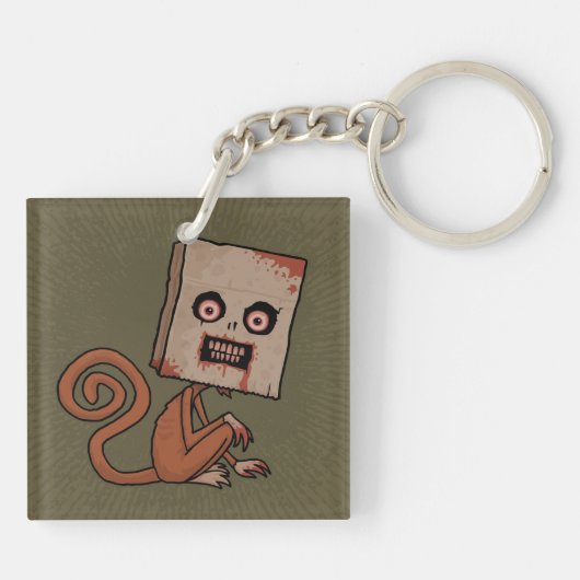 Psycho Sack Monkey Schlüsselanhänger (Rückseite)