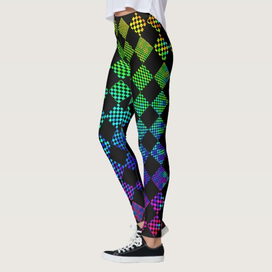 Psycho Schachbretts von Kenneth Yoncich Leggings (Links)