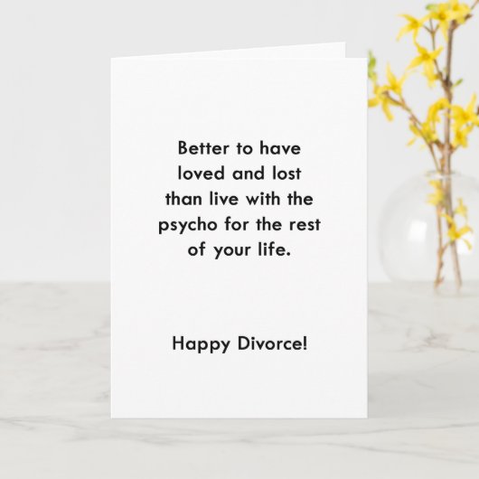 Psycho Scheidungskarte Karte (Gelbe Blume)