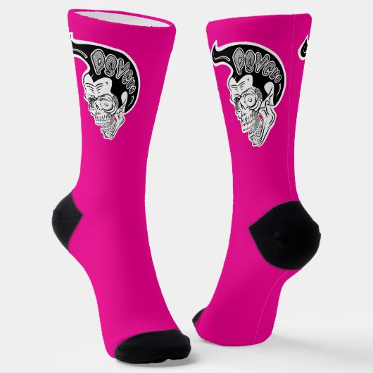 Psycho Skull Hot Pink Socken (Gewinkelt)