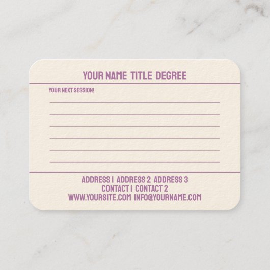 Psycho Therapist, Gecoacht - Visitenkarte (Rückseite)