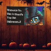 Psycho Top Hat Halloween-Party Banner