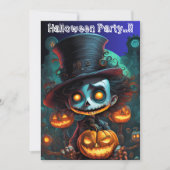 Psycho Top Hat Halloween-Party Einladung (Vorderseite)