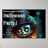 Psycho Top Hat Halloween-Party Poster (Vorne)