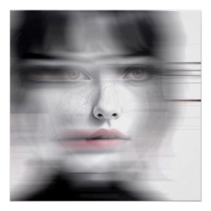 Psychoanalyse, fragmentierte Identität einer Frau. Poster