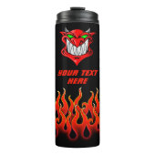 Psychobile Red Devil Flames Thermosbecher (Vorderseite)