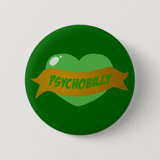 Psychobilly Tätowierungs-Herz Button (Vorderseite)