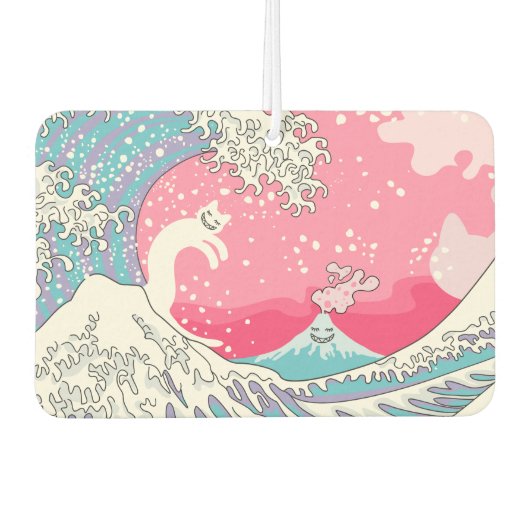 Psychodelic Bubblegum Kunagawa Surfer Cat Autolufterfrischer (Vorderseite)