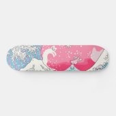 Psychodelic Bubblegum Kunagawa Surfer-Katze Skateboard (Horizontal)