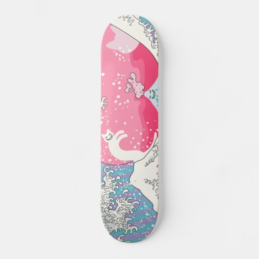 Psychodelic Bubblegum Kunagawa Surfer-Katze Skateboard (Vorderseite)
