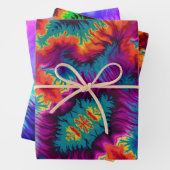 Psychodelikate Gefärbte Krawatte Flachblatt Set 3 Geschenkpapier Set (Beispiel)